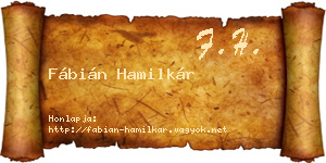 Fábián Hamilkár névjegykártya